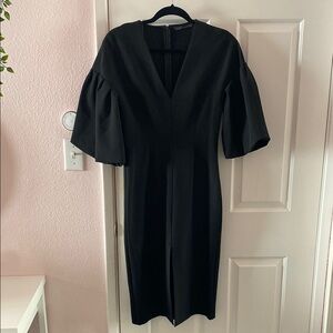 Elegant Black V-Neck Dress
